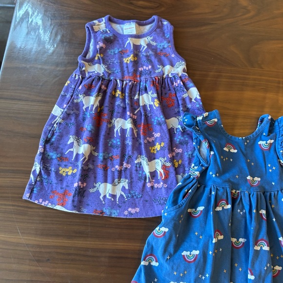 Hanna Andersson girls set of 2 rainbow and floral dresses - Picture 4 of 5